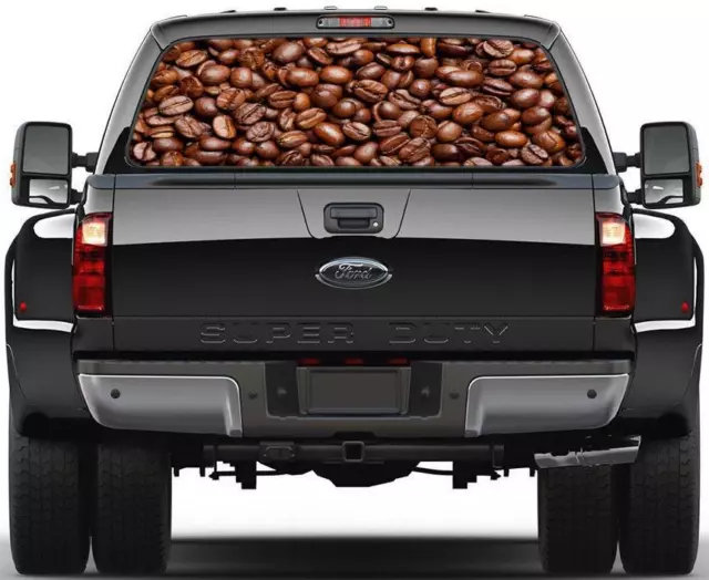 Coffee Beans Rear Window Graphic Decal Sticker Car Truck SUV Van FS