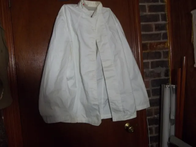 FOOD HANDLER'S(STEWARD)Long Sleeve White Food Service Prep Uniform Work Coat,44R