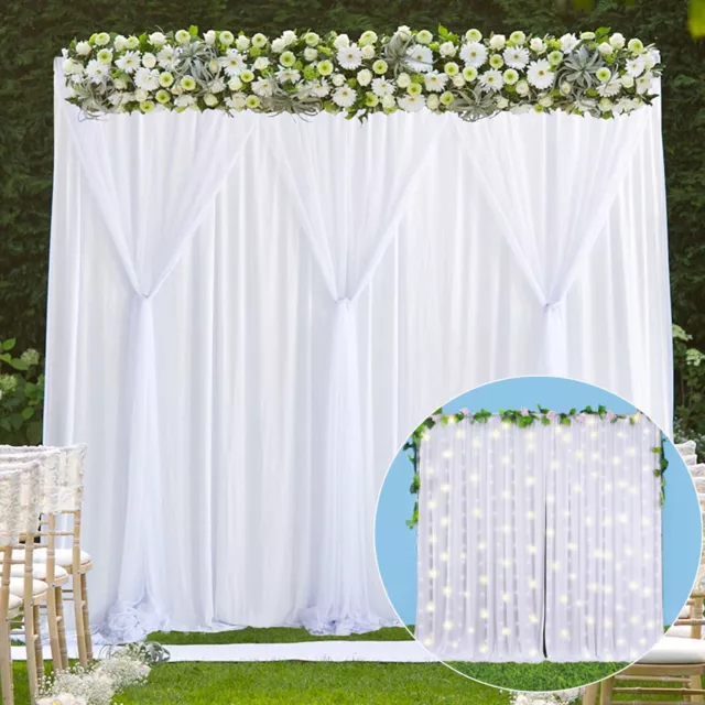 Wedding Party Stage Backdrop Drape Sheer Curtain Swag Photo Background 3*3M AU