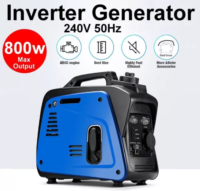 Portable Inverter Generator 800W Max 700W Rated Pure Sine Petrol Camping 240V AU