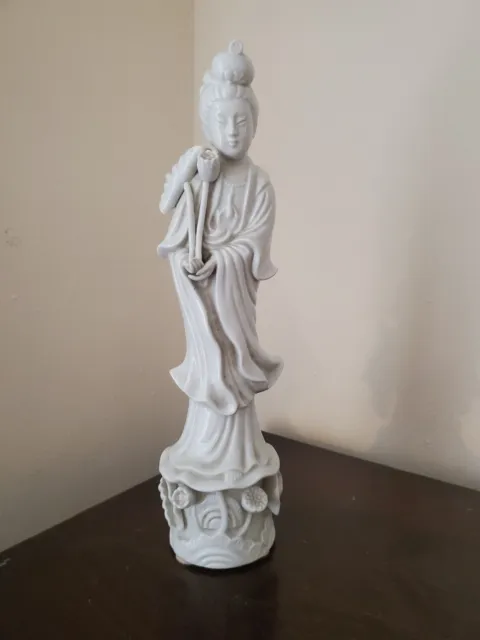 Vintage 14" Dehua Porcelain Chinese Woman Statue Andrea By Sadek  Guanyin