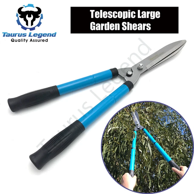 Large Garden Scissors Hedge Shears 32-50cm Extensible Handles Arms