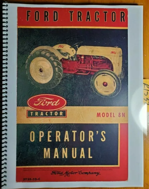 Ford 8N Tractor 1948-1952 Owner's Operator's Manual 3729-52-C 42055510 1952 52