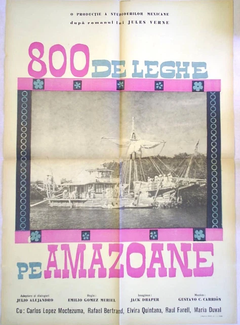 Movie poster=800 Leagues Over the Amazon=after Jules Verne=Carlos Lopez Moctezum