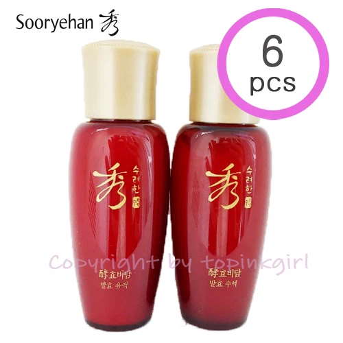 Tóner fermentado + juego de emulsión Sooryehan Hyobidam, 6 piezas, nuevo equilibrador, loción WHOO