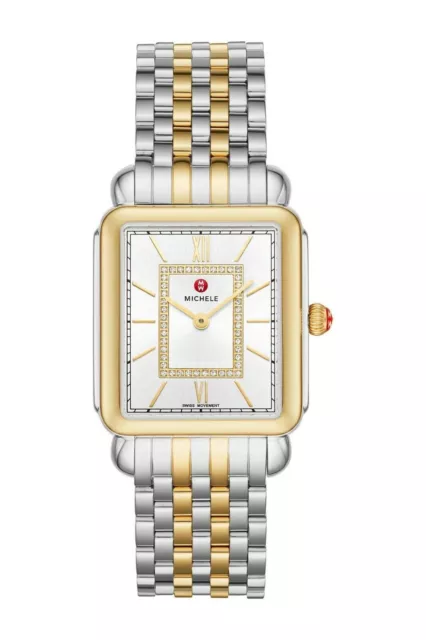 New Michele Deco II Diamond Dial Two Tone Gold MWW06X000037 Ladies Watch