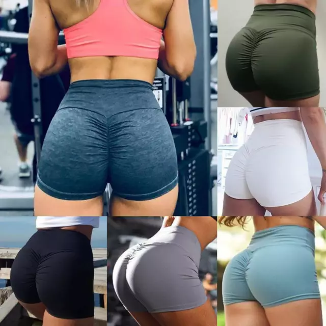 HOT PANTS WOMEN High Waist Yoga Shorts Butt Lift Scrunch Booty Gym