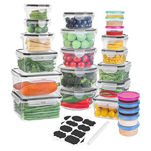 48 PCS Food Storage Containers with lids airtight, (24 Stackable kitchen Stor...