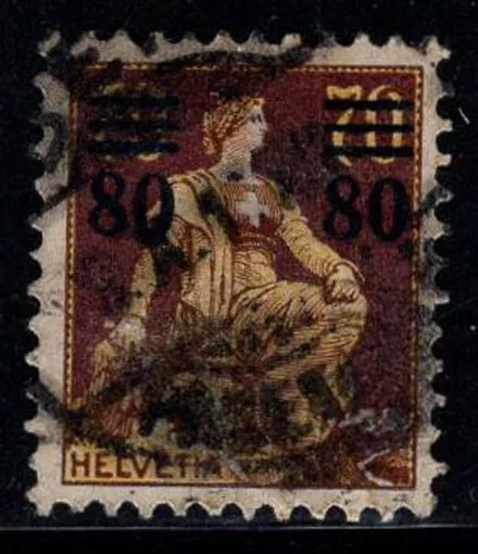 Switzerland 1915 Mi. 127 Used 100% 80 C overprinted