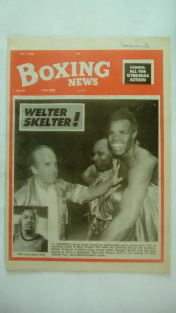 Boxing News Volume 45  Number 28 July 13th 1990 Aaron Davis