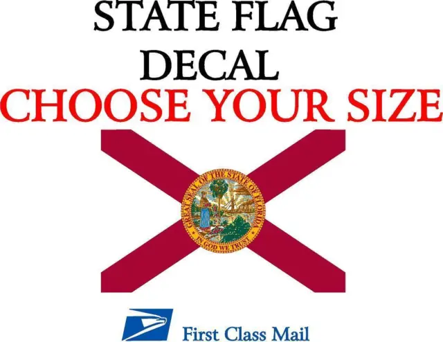 Florida State Flag, Sticker, Decal, 5 Yr Vinyl State Of Florida Flag