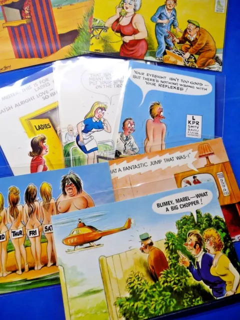 Bamforth Comic 2000 Series Postcards Saucy Humour / Rude! Unused 1970s NEW STOCK