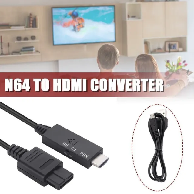 N64 Vers HDMI Convertisseur Adaptateur HD Lien Câble pour Gamecube Nes SNES  V *