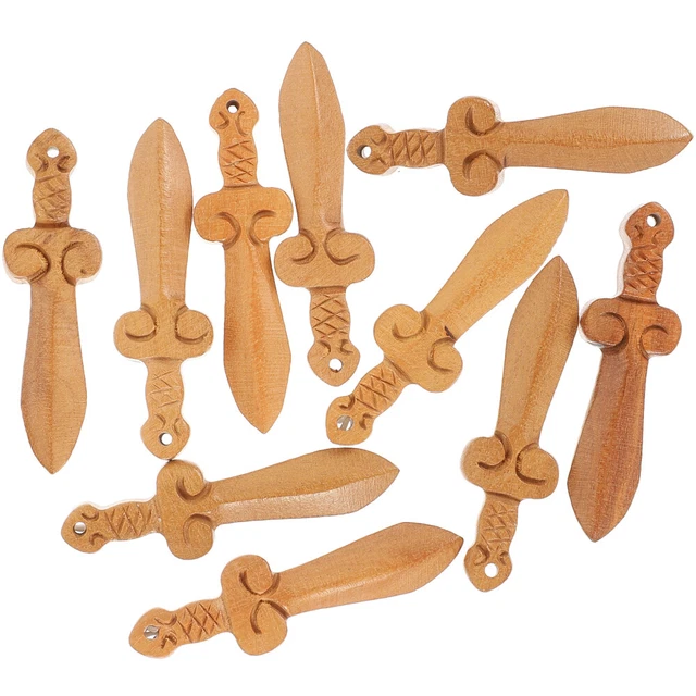 10 pz fascino legno intaglio mogano giocattolo per bambini decorazione legno decorazione