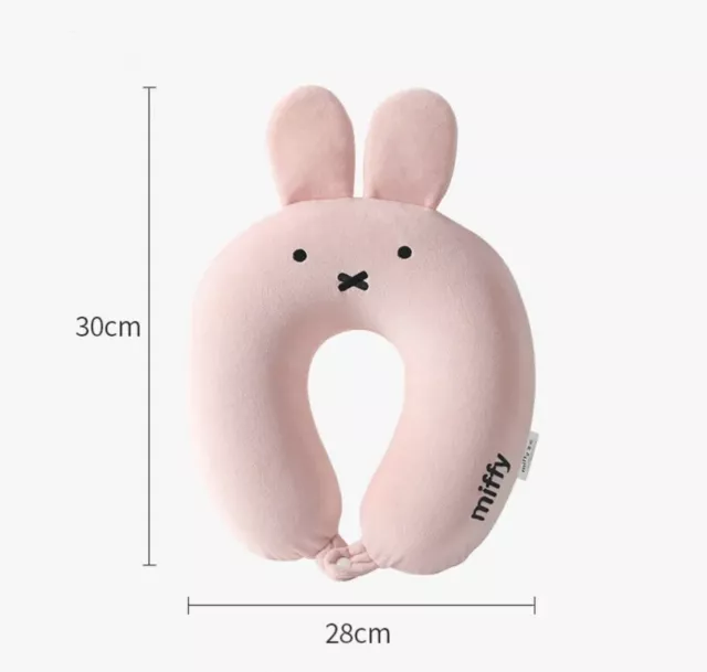 Miffy Neck Pillow Travel Memory Foam Rabbit Cute Trending Pink 2