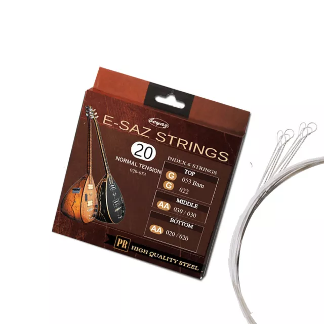 E- Saz Baglama Saz Teli 020 Loop-End mit Schlinge Strings Saiten Beyaz