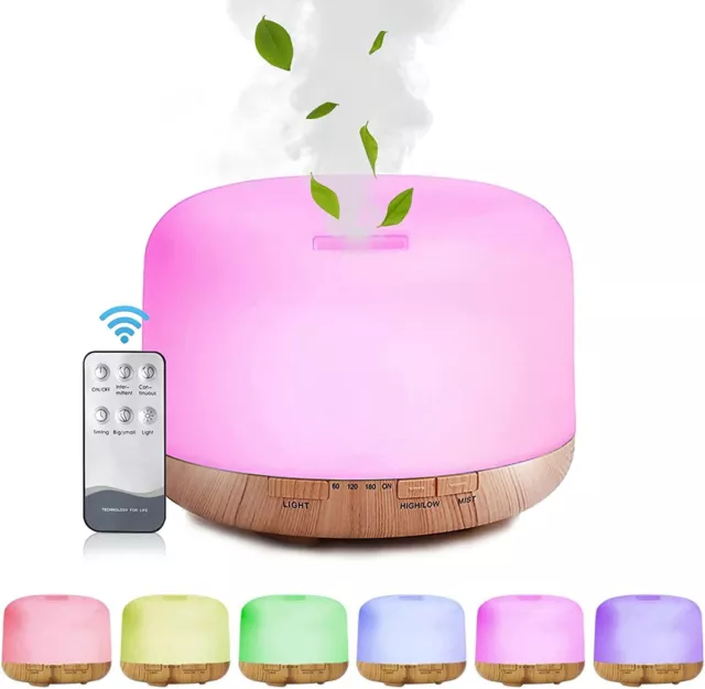 550Ml Ultraschall Humidifier Luftbefeuchter Aroma Diffuser Diffusor 7 Led Licht