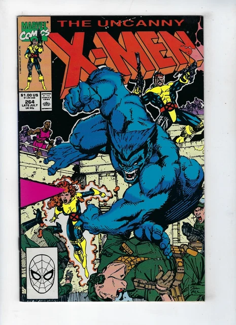 UNCANNY X-MEN # 264 (Marvel Comics, JIM LEE cover, JULY 1990) FN/VF