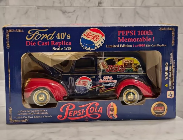 Golden Wheel Ford 40s Pepsi-Cola 100th Anniversary Pickup Truck 1:18 Diecast NEW