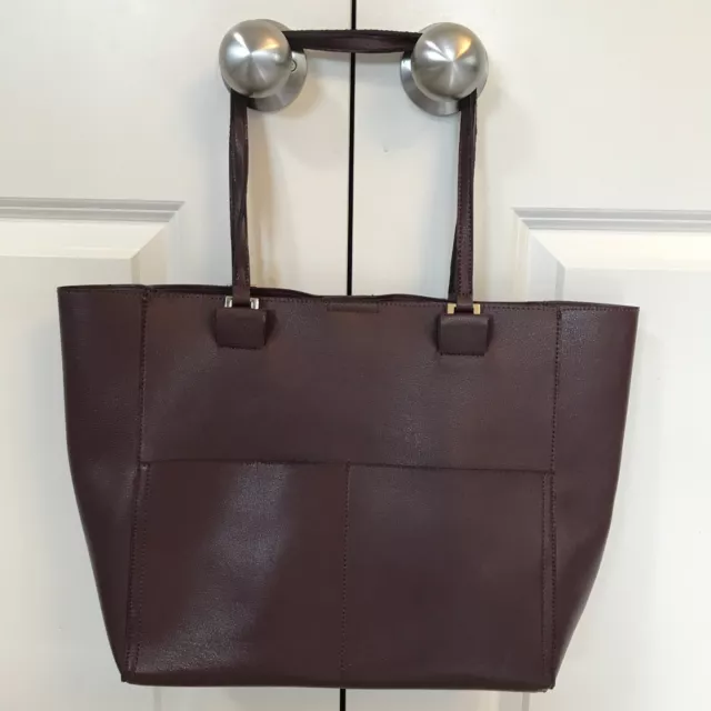 Sole Society Glenn Vegan Leather Tote Burgundy Handbag Purse