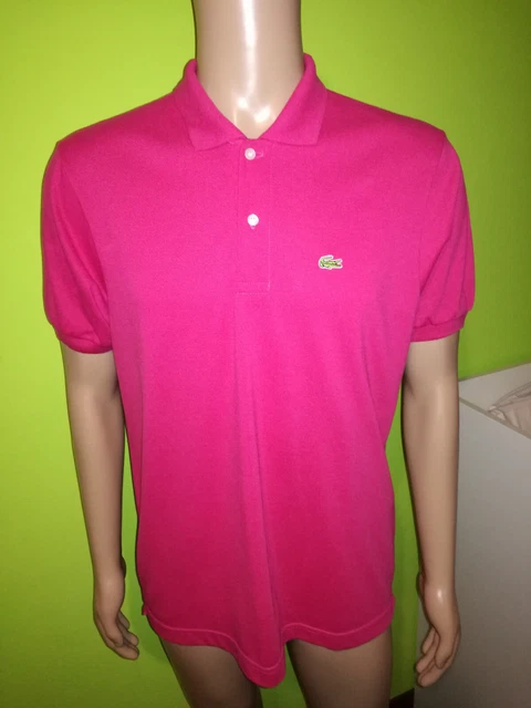 Maglia Polo Uomo Color Fucsia Marca Lacoste Maniche Corte 100% Cotone Taglia Xl