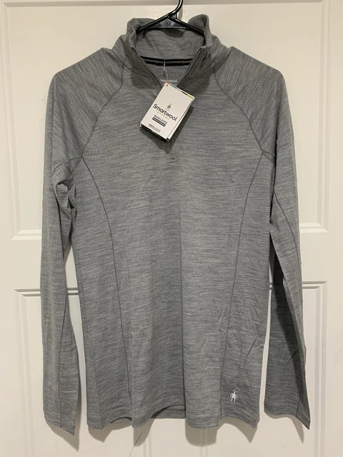 NWT SMARTWOOL Women's 150 Merino Base Layer 1/4 Zip Top Heather Gray - Sz Medium