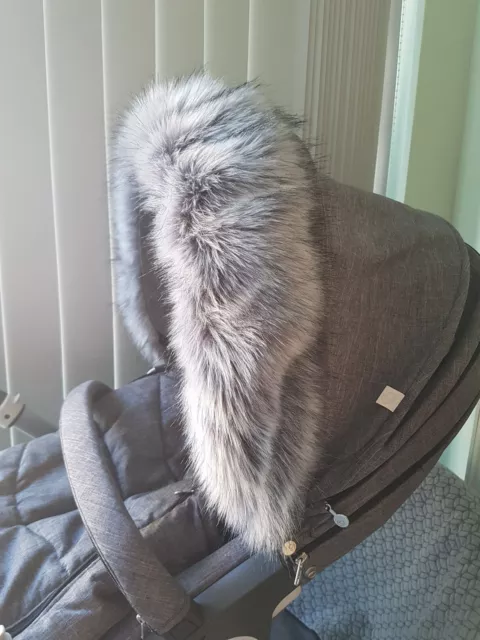 HOOD FUR TRIM for pushchair pram universal fit Silver Cross