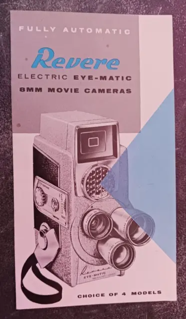 vintage 1950s Revere Electric Eye-Matic 8mm Camera advertising ephemera