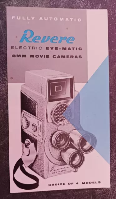 vintage 1950s Revere Electric Eye-Matic 8mm Camera advertising ephemera