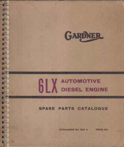 Gardner 6Lx Diesel Engine Factory Spare Parts Catalogue