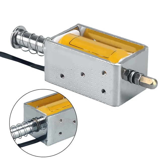 Électroaimant Puissant 12V DC Solénoïde Push-Pull 35mm Course Longue – Force Fiable Pour Automate Et DIY