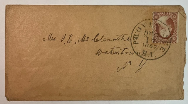 US #26 on cover w/ unusual sticker on flap (413109)