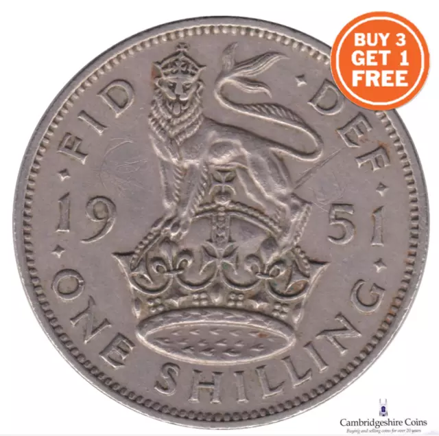 1937 1951 ENGLISH Silver Shilling Coin George VI Grades Fine to Fair