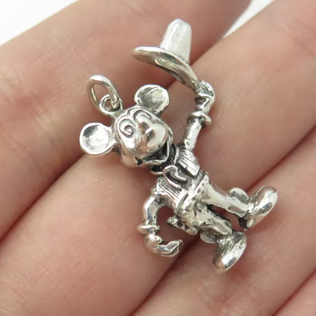 WALT DISNEY PRODUCTIONS 925 Sterling Silver Vintage Mickey Mouse Pendant