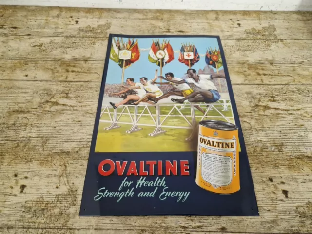 Große 18"" x 12"" Repro OVALTINE Dose Werbung Wandplakette