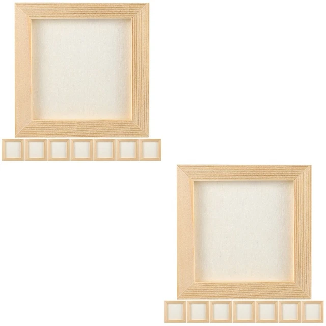 16 Pcs Wood Clay Picture Frame Photo Child Unfinished Wooden Frames Unpainted