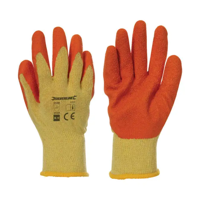 Silverline Latex Builders Gloves 12 Pairs XL 10