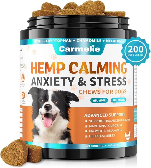 Picture of 200 CALMING TABLETS for Dog Reduce Stress Fear Separation Anxiety ...
