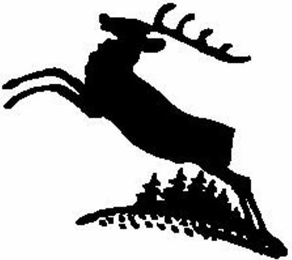 Christmas - Reindeer - Silhouette - Leaping Unmounted Clear Stamp Approx 75x76mm