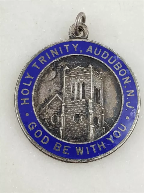 Vintage Sterling Silver Holy Trinity Audubon NJ God Be With You Pendant 7 Grams