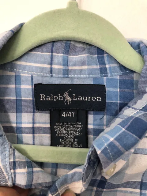 Ralph Lauren boys size 4 long sleeve checked shirt