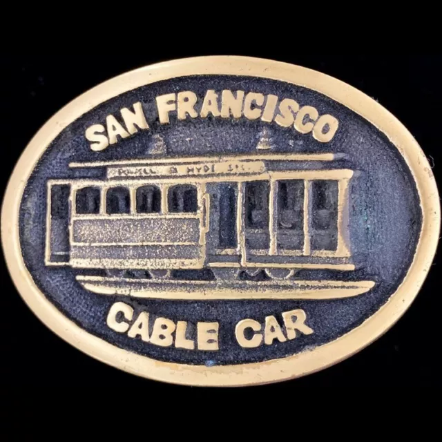 Laiton San Francisco Californie Câble Voiture Trolley Rail 70 NOS Vintage Belt