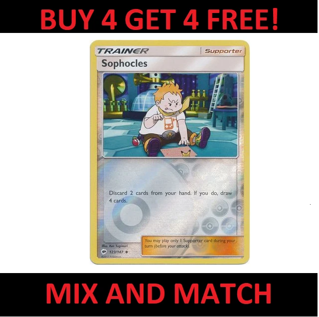 Burning Shadows - Sophocles 123/147 - Reverse Holo Rare Trainer - Pokemon Card