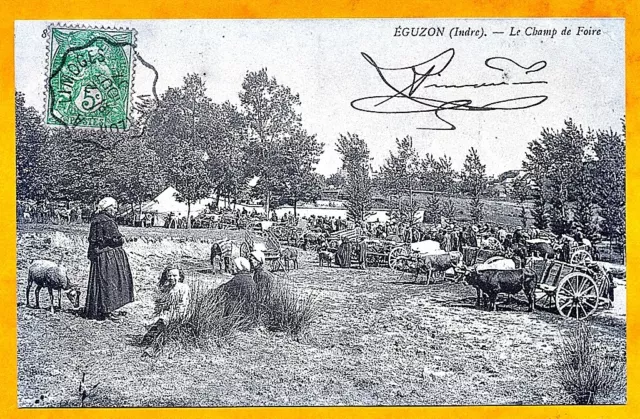 Carte Postale Reproduction   Eguzon  Le Champ De Foire    Non Ecrite Bon Etat