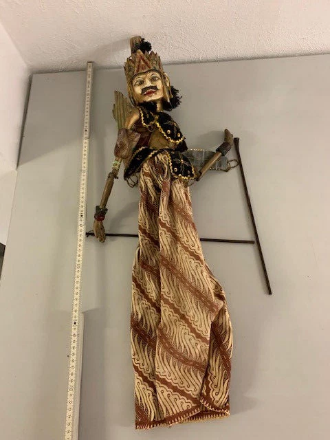 Wayang Golek Indonesien Stabpuppe, Marionette Holzpuppe 74 cm groß