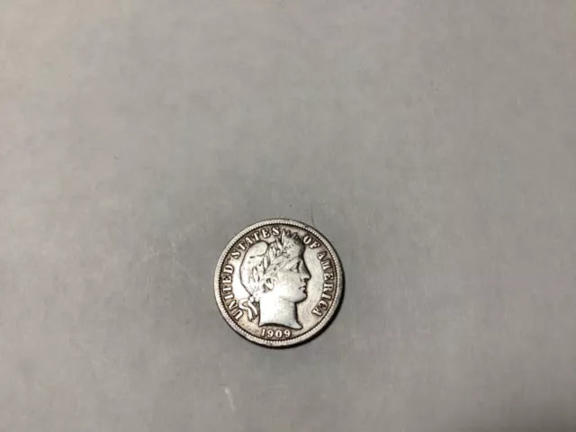 1909-D Silver Barber Dime VF