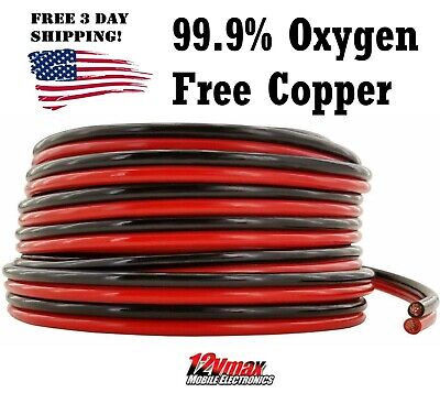 Pure Copper Wire 10 Gauge 50 FEET Stranded Quality OFC Bonded Cable Red / Black