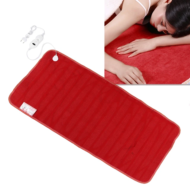 (EU Spina 220V) Pad Riscaldatore Elettrico 145x65cm Fibra Sintetica Rossa Soft Comfor Natale