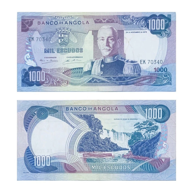 1972 PORTUGUESE ANGOLA 1000 Angolan Escudos (Kwanzas) Banknote Africa