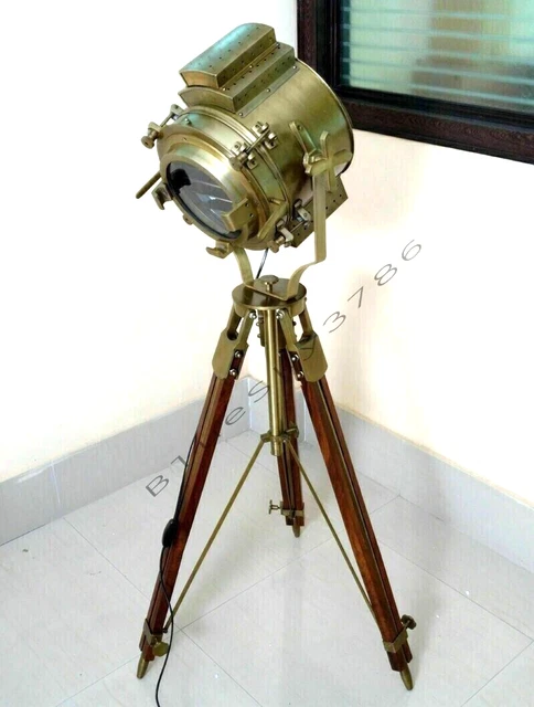 Scheinwerfer mit Stativ Nautische Lampe Maritime Vintage Antik Lampe...
